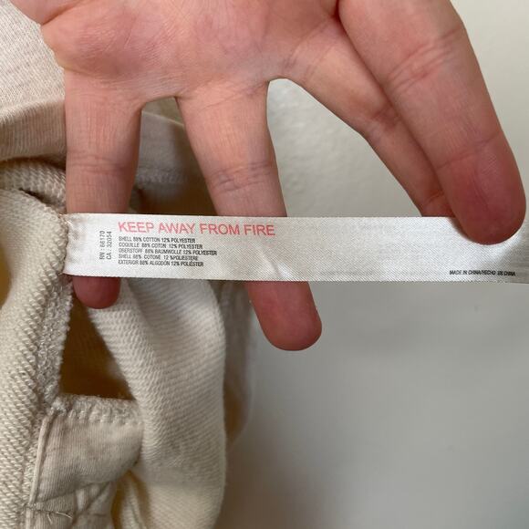 Anthropologie Daily Practice Twist Collar Hoodie in Oatmeal Sz M Beige - Picture 9 of 11